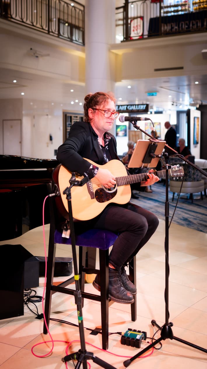 Playing in a ship atrium